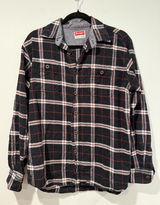 Wrangler Flannel Top Womens Medium Plaid Western Country 100% Cotton Travel Photo 0
