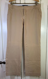 GAP Womens Khaki Tan Straight Leg Stretch‎ Chino Pants 8 Long Low Rise VTG Photo 0