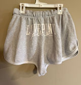 Victoria's Secret PINK Gray Fleece Dolphin Lounge Shorts Logo Back Size Medium Photo 0