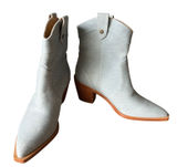 7 For All Mankind Women's 6 Denim Blue‎ Western Cowboy Ankle Boots Festival Photo 0