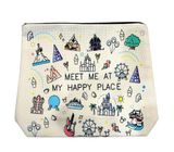 “Meet Me At My Happy Place” Disney Attraction Cosmetic Travel Bag (NEW) Photo 0