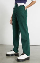 Pacsun Green Corduroy Dad Jeans High Rise Straight Leg Button Fly Size 26 Photo 0