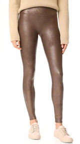 SPANX Faux Leather Leggings In Bronze Metal Size XS Photo 0