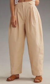 Anthropologie Maeve Utility Barrel Trouser Pants in Khaki Tan - Size US 6 Photo 0