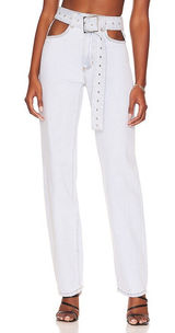 WeWoreWhat Cut Out Straight Jeans Photo 0