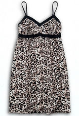 Gilligan & O'Malley Leopard Print Chemise Nightgown Sleepwear Medium Animal Photo 0