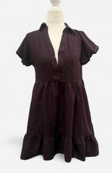 Dark chocolate Brown Babydoll Mini Dress size small Photo 0