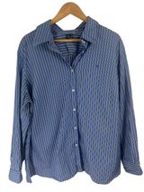Ralph Lauren Womens 3xl Blue Monogram Dress Shirt Button Down Striped Old Money Photo 0