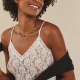 By Anthropologie Lace Camisole XL Ivory Coquette Romantic Boho Layering Floral Photo 0