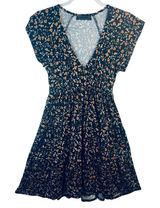 URBAN‎ OUTFITTERS Floral Flutter Sleeve V Neck Smocked Waist Mini Dress XS Boho Photo 0