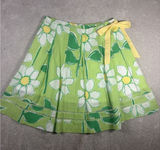 Lilly Pulitzer Pleated A-Line Skirt Green White Daisy Floral Yellow Bow 8 Photo 0
