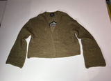 NWT Angie Olive Green Knit Cropped Cardigan Sweater with bell sleeves Photo 0