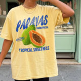 Papaya shirt, summer graphic tee Yellow Size M Photo 0