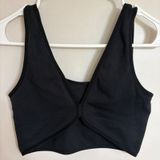 Abercrombie &‎ Fitch Black Ribbed V-Neck Wrap Hem Crop Top Small Photo 0