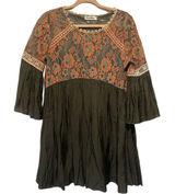 Lace babydoll dress. Pink and green‎ size L Photo 0