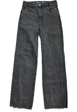 Old Navy Extra High Rise Wide Leg Distressed Black Jeans Women’s Size 10 Tall Photo 0