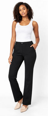Betabrand Womens Dress Pant Yoga Pants Straight‎ Leg Black Size M Stretch Office Photo 0