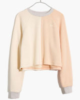 Madewell MWL Airyterry Colorblock Crop‎ Sweatshirt Bone White Pink NWT Size XXS Photo 0