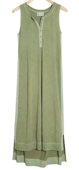 Anthropologie Saturday Sunday Moss Green Sleeveless Button Up Casual Maxi Dress Photo 0