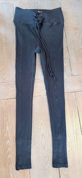 Year of‎ Ours Ribbed Lace Up Football Leggings Womens Black S Photo 0