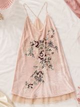 Romantic Velvet Embroidered Mini Dress 🌸 Fairycore Coquette Lace Beaded Detail Photo 0