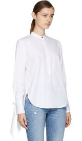 Rag & Bone Dylan Long Sleeve Poplin Shirt White Size S Photo 0