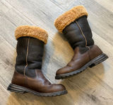 UGG Brooks Tall Leather Shearling Flat Boots 5490 Size 7 Women's Winter Warm Photo 0
