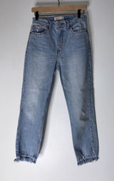 abercrombie fitch High Rise Mom Jean Raw Hem Size 26/2‎ Photo 0
