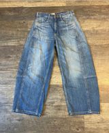 Pilcro Anthropologie The Kenna Mid-Rise Heritage Barrel Wide Leg Ankle Jeans 28 Photo 0