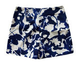 Women's Zara Blue and White High Waist Shorts with Bold Print Floral Size S Photo 0