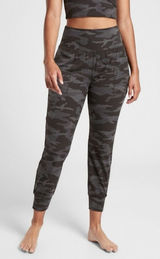 Athleta black salutation camo‎ joggers high rise pants Photo 0