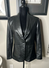 Elan classic faux leather blazer small‎ Photo 0