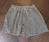 VRG GRL Freda Shorts in Tan/Black Gingham Size Medium - C11-712 Photo 0