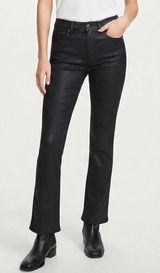 Sam Edelman Black Penny Bootcut Jeans NWT High Rise Coated Denim Size 27 Photo 0