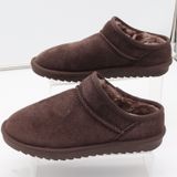 Cushionaire Slippers Women 8.5 Suede Memory Foam Mules Brown Faux Fur Excellent Photo 0