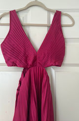 Abercrombie Maxi Dress Cut-Out Satin Pleated Photo 0