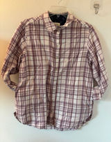 Jachs Girlfriend Purple Plaid Button Down Shirt Long Sleeve Rayon Blend Top Photo 0