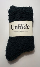 UnHide Softie Socks Forest Green Faux Fur Plush Cozy Lounging Crew Socks NEW‎ Photo 0