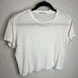 Agolde Premium White Cotton Short Sleeve Cropped Tee Shirt A7012 Women Size S Photo 0
