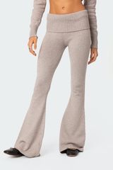 NWT! Edikted Gray Knit Flare Pants Photo 0