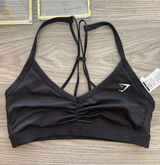 Women's Gymshark Black Sports Bra with White Logo Size S Photo 0