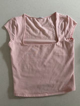 Baby Pink Garage Square Neck Top Photo 0