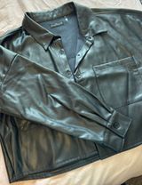 Vintage Cropped Oversized Leather Jacket Size M Photo 0