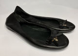 Fossil black leather ballet flats with bee charm pendant‎ size 10 Photo 0