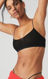 Alo Airmesh Venus Bralette Black Sheer Mesh Festival Gothic Bra Tank Crop Top XS Photo 0