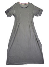HOLDING HORSES Anthro Gray Tencel Cotton Maxi‎ Dress Short Sleeve Side Slits XS Photo 0