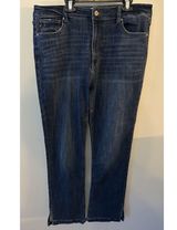 KanCan Jeans Size 15/31 Madalynn Bootcut High Rise Side Slits Stretch Blue Denim Photo 0