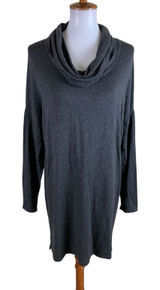 Beyond Yoga Charcoal Cowl Neck Long Sleeve Sweater Dress Made In‎ USA Large Photo 0
