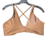 Women's XXL Dark Brown Padded Sports Bra Criss-Cross Back‎ Wireless Photo 0