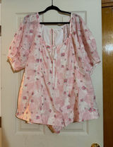 Peach Love Floral Romper Photo 0